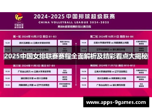 2025中国女排联赛赛程全面解析及精彩看点大揭秘